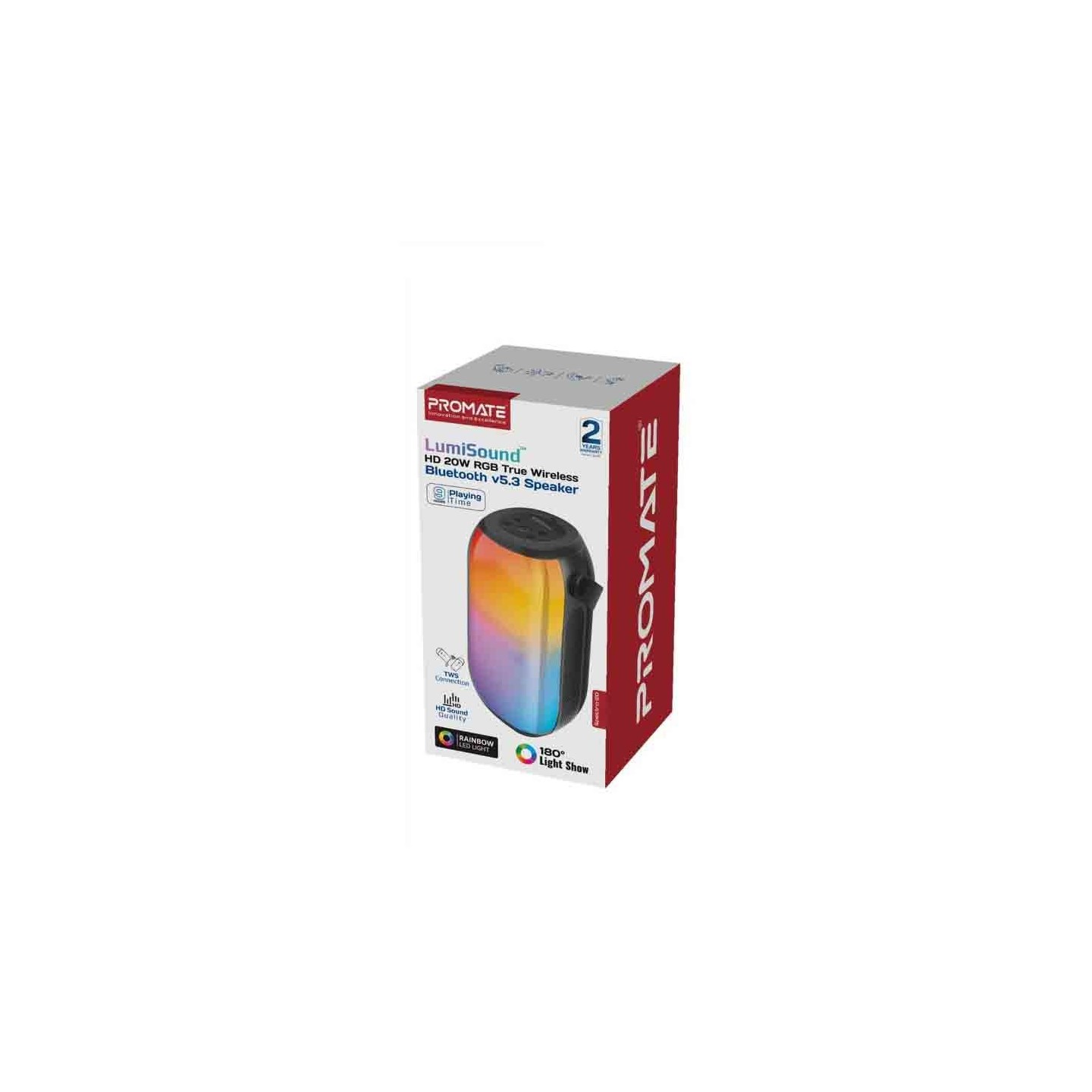 SPECTRO-20 BT V5.3 SPEAKER LUMISOUND RGB 20W PROMATE — Buy in Cyprus with Fast Delivery