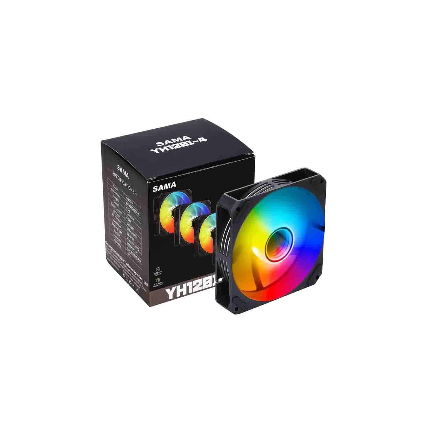 YH-120I4 Black 4-in-1 120mm ARGB Case Fan Kit SAMA (Boxed/Kit) — Buy in Cyprus with Fast Delivery
