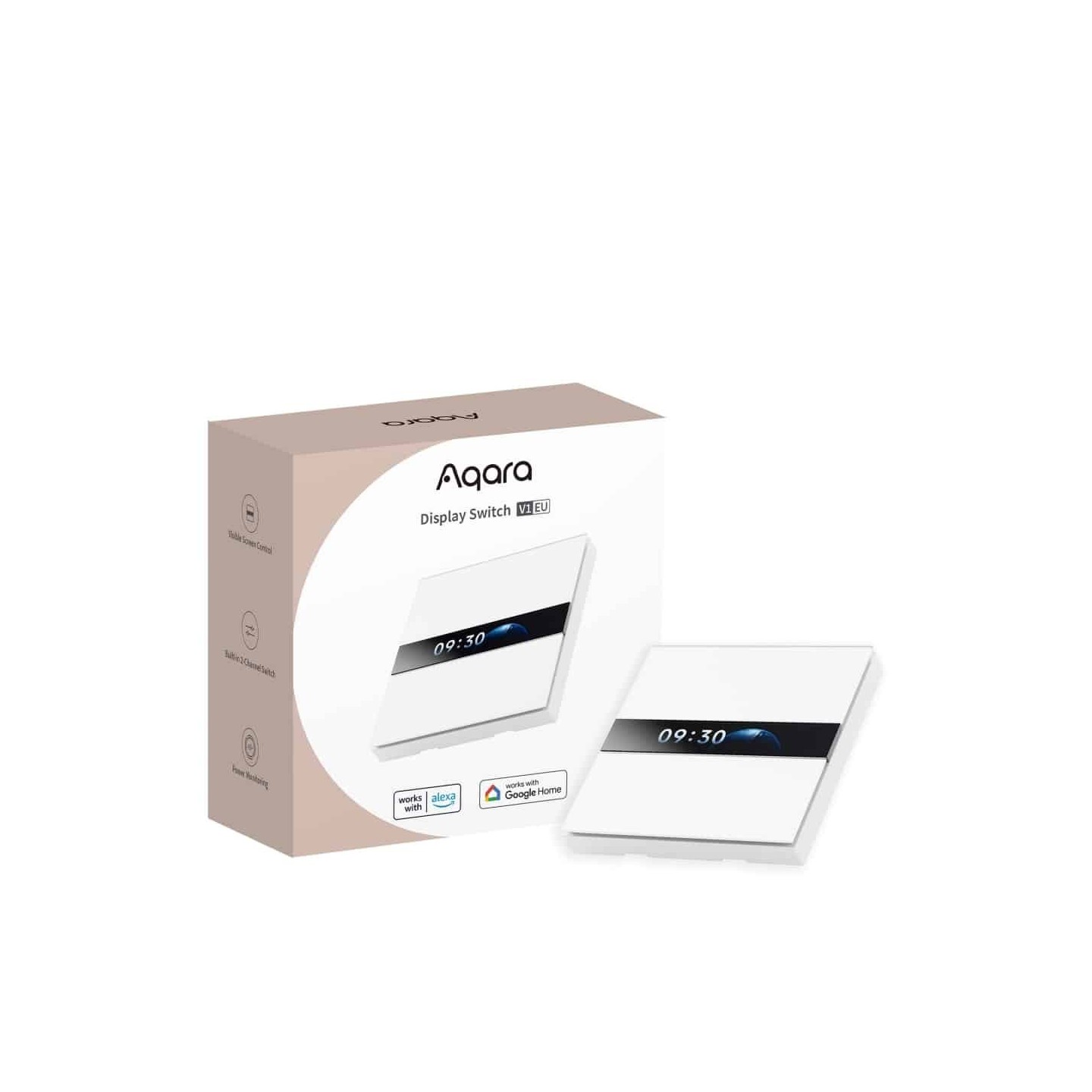 WS-K02D DISPLAY SWITCH V1 EU WALL SWITCH WITH LCD SCREEN, WHITE AQARA — Buy in Cyprus with Fast Delivery