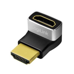 AH0007A HDMI ADAPTER A M TO A F, 270° ANGLED, 8K 60 HZ, BLACK GREY LOGILINK — Buy in Cyprus with Fast Delivery