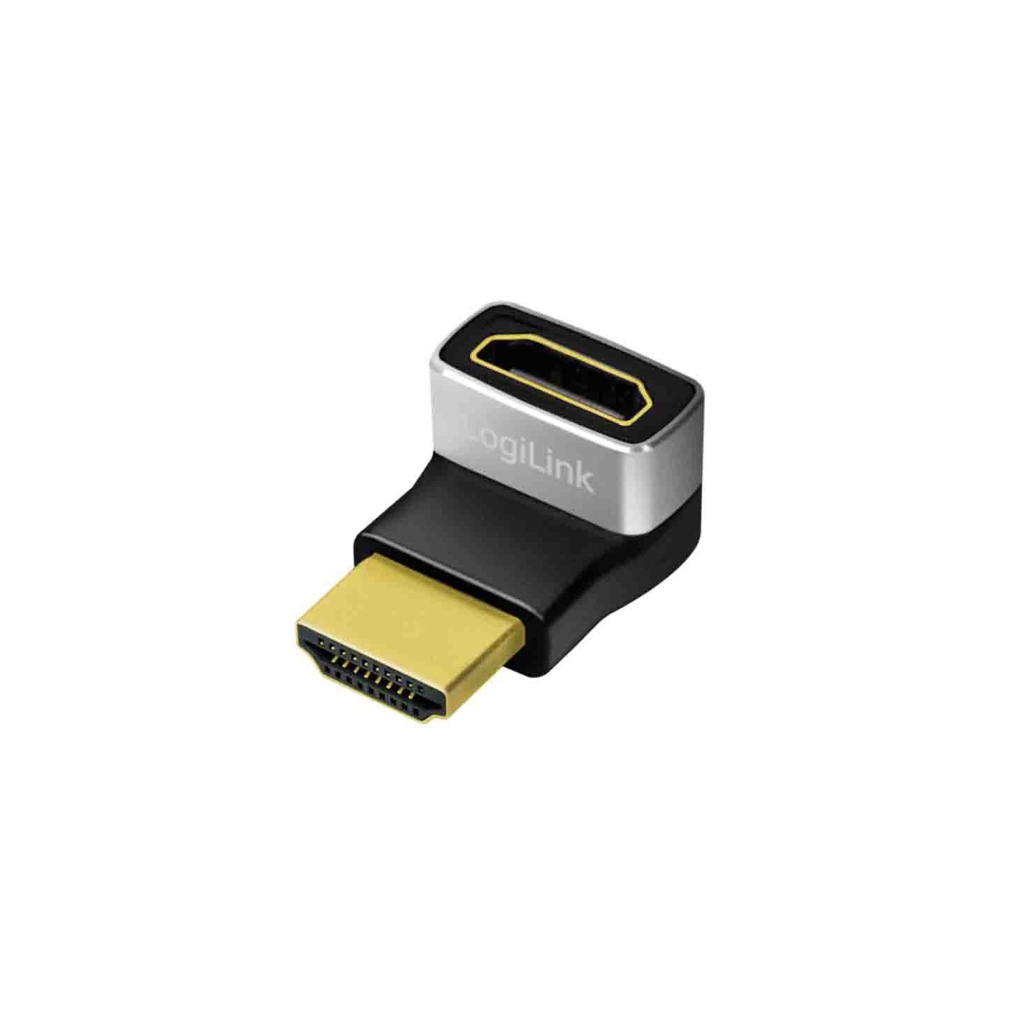 AH0007A HDMI ADAPTER A M TO A F, 270° ANGLED, 8K 60 HZ, BLACK GREY LOGILINK — Buy in Cyprus with Fast Delivery