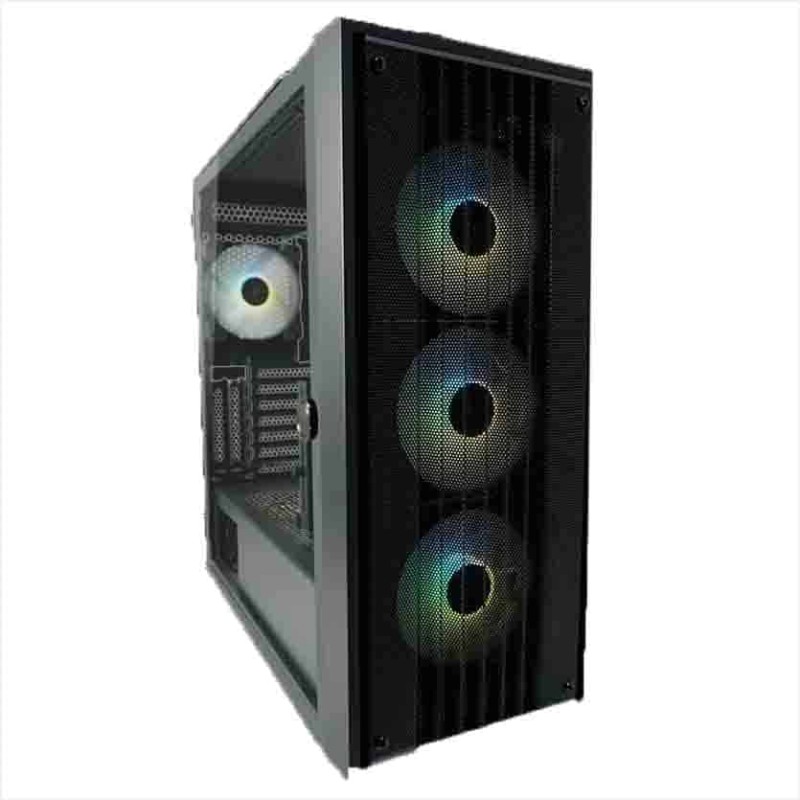 LC-Power Gaming 810B Dark Crawler X ATX Case - E-ATX/mATX Black Tempered Glass 4xARGB Fans - LC-810B-ON (Boxed)