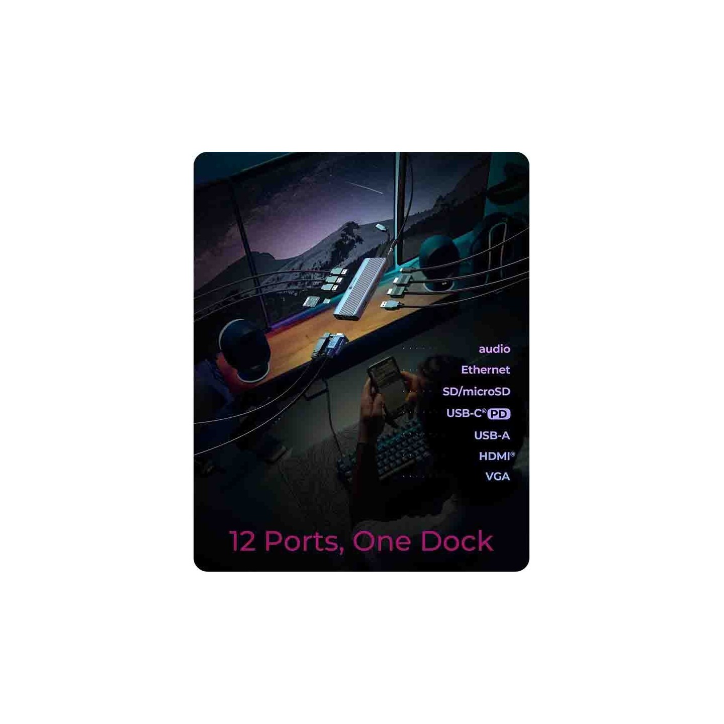 IB-DK4062-CPD ICY BOX 12-in-1 USB-C Docking Station Triple Video 100W PD — Armenius Store Cyprus