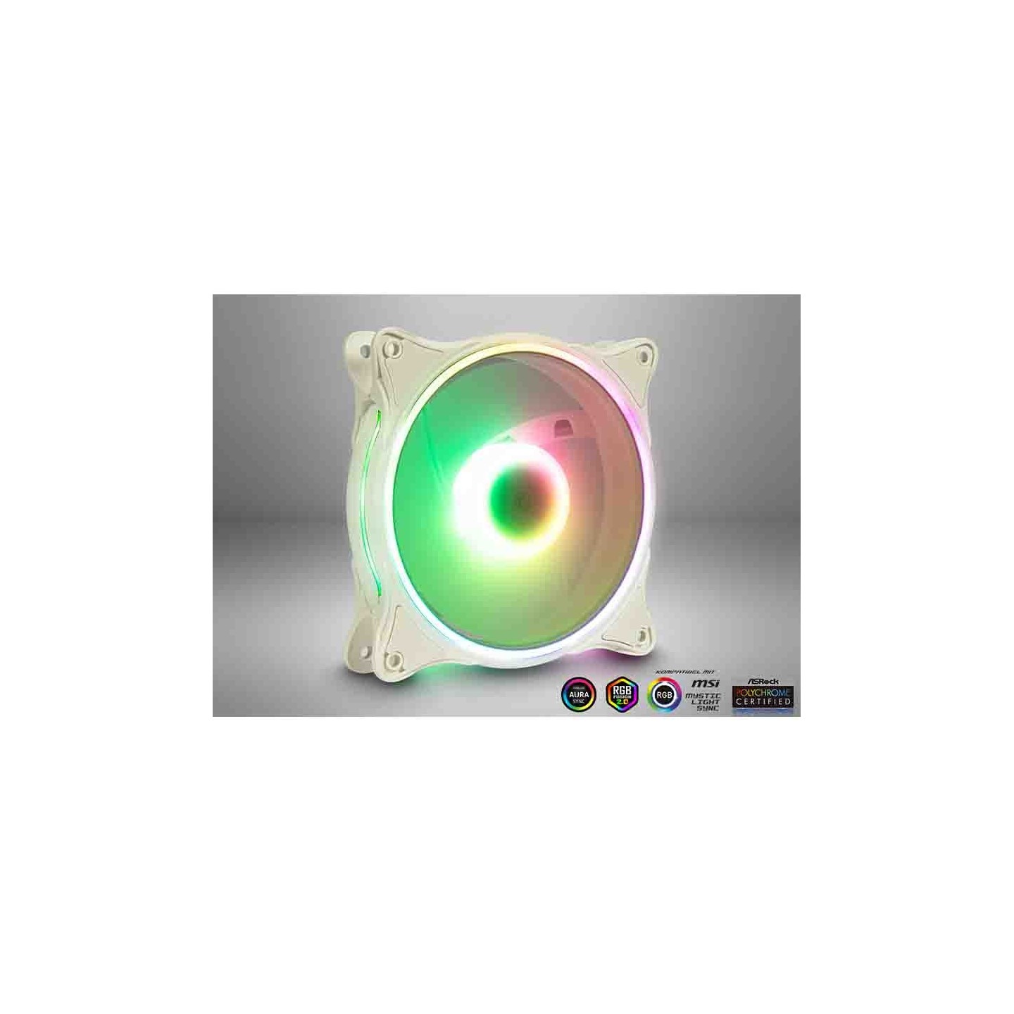 ARGUS L-12025W White 120mm RGB Case Fan 1200rpm - Fluid Bearing — Armenius Store Cyprus