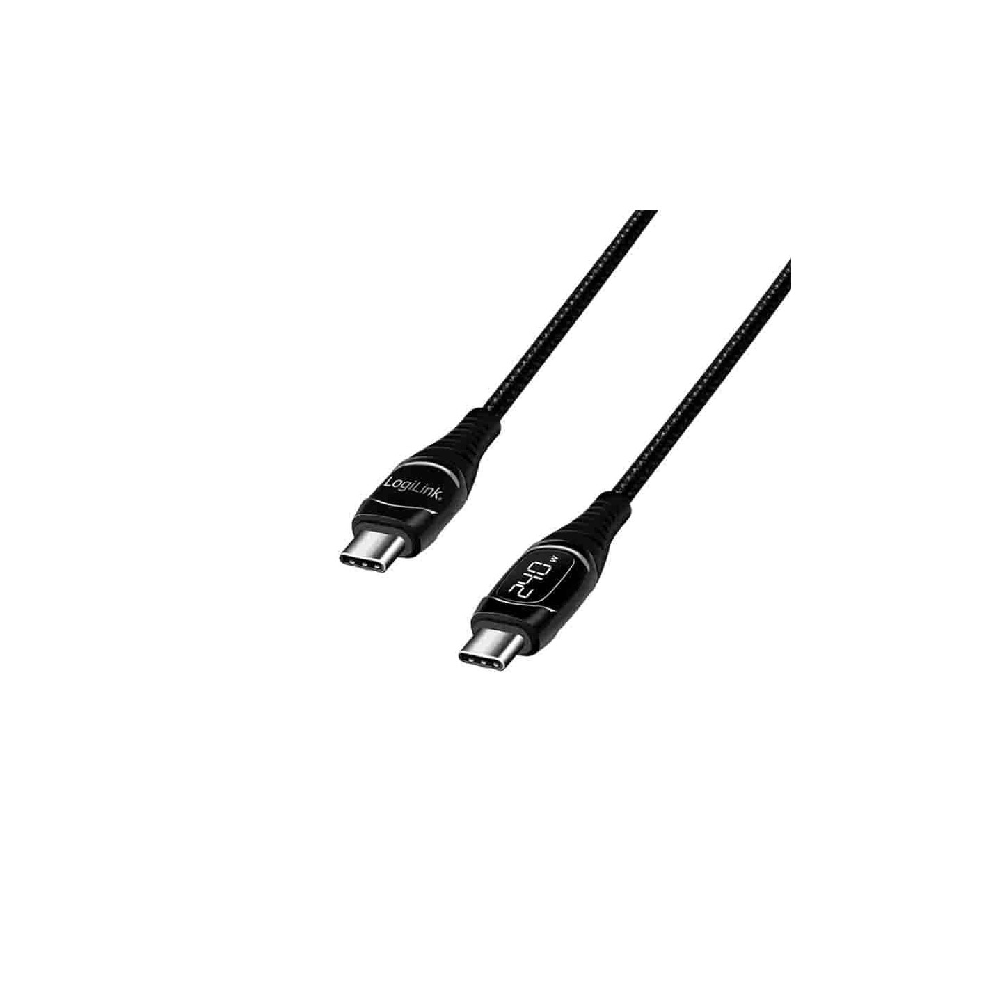 LogiLink CU0181 USB-C 2.0 Cable 1m E-mark PD 240W Display Black — Armenius Store Cyprus