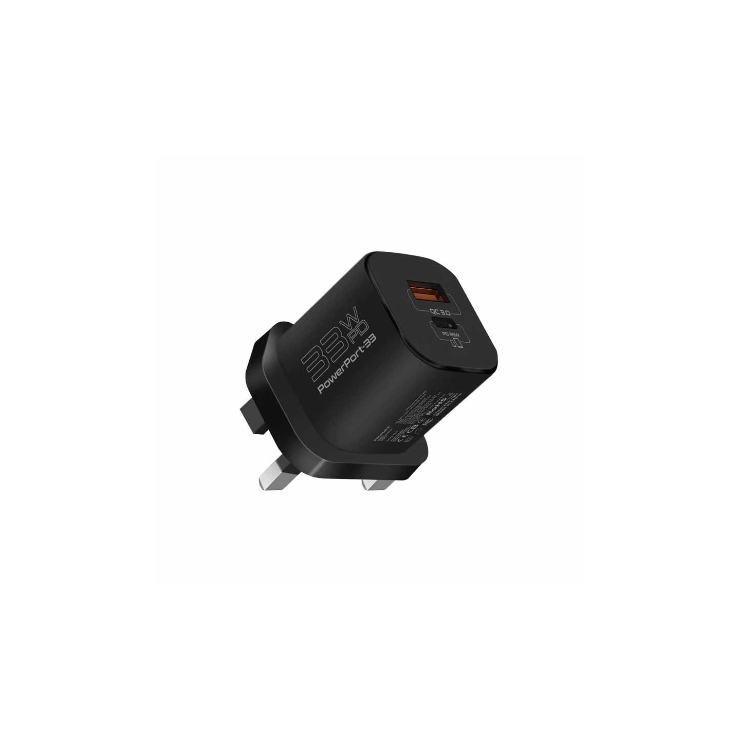 Buy POWERPORT-33.UK-BK CHARGER 33W GANFAST CHARGING BLACK PROMATE in Cyprus, Nicosia, Limassol, Larnaka, Pafos