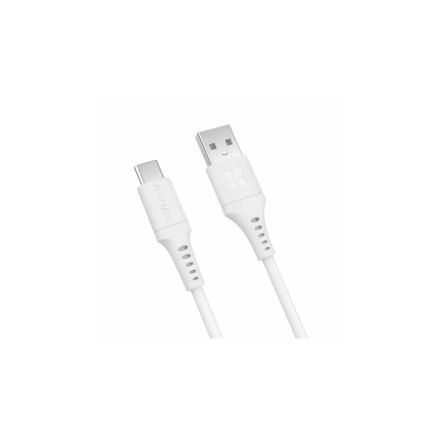 Promate PowerLink-AC200.WHITE 2m USB-A to USB-C Cable - Fast Charge & Data Sync — Armenius Store Cyprus