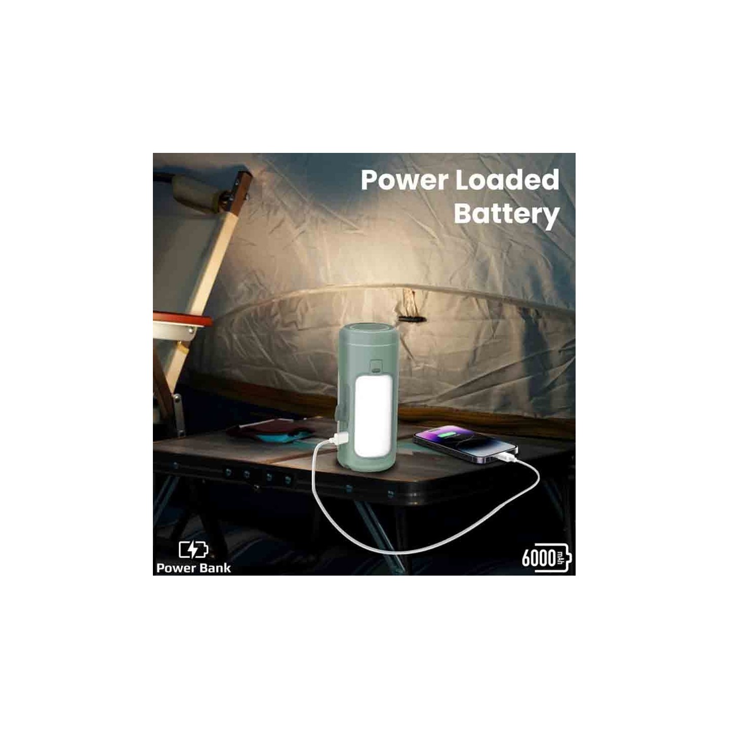 CAMPMATE-4 MULTIFUNCTIONAL CAMPING KIT 6000mAh POWERBANK, BT SPEAKER PROMATE — Buy in Cyprus with Fast Delivery