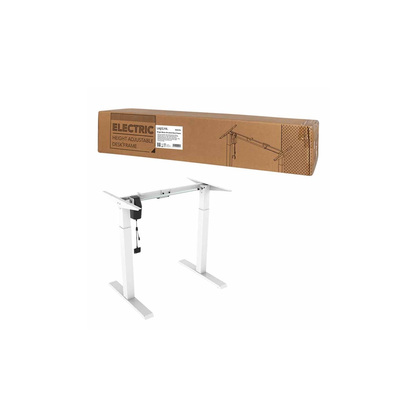 EO0029W DESK SIT-STAND FRAME ELECTRICALLY ADJUSTABLE W MOTO, WHITE LOGILINK — Buy in Cyprus with Fast Delivery