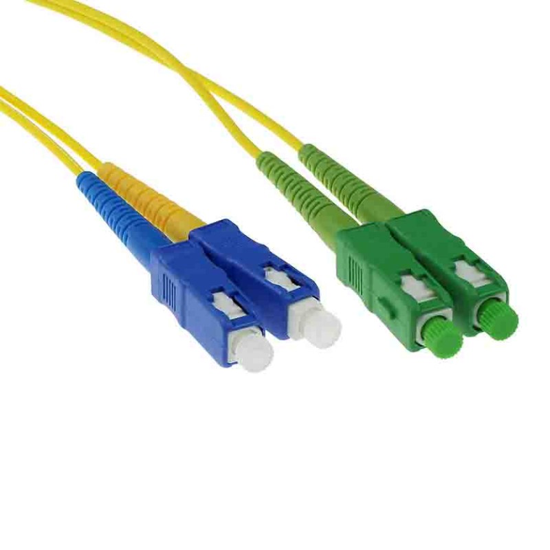 RL3802 2m LSZH Singlemode 9 125 OS2 FIBER PATCH CABLE DUPLEX WITH SC APC AND SC PC CONNECTORS, ACT