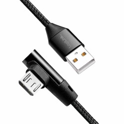 LogiLink CU0142 1m USB 2.0 A to Angled Micro-USB Cable - Black Braided — Armenius Store Cyprus