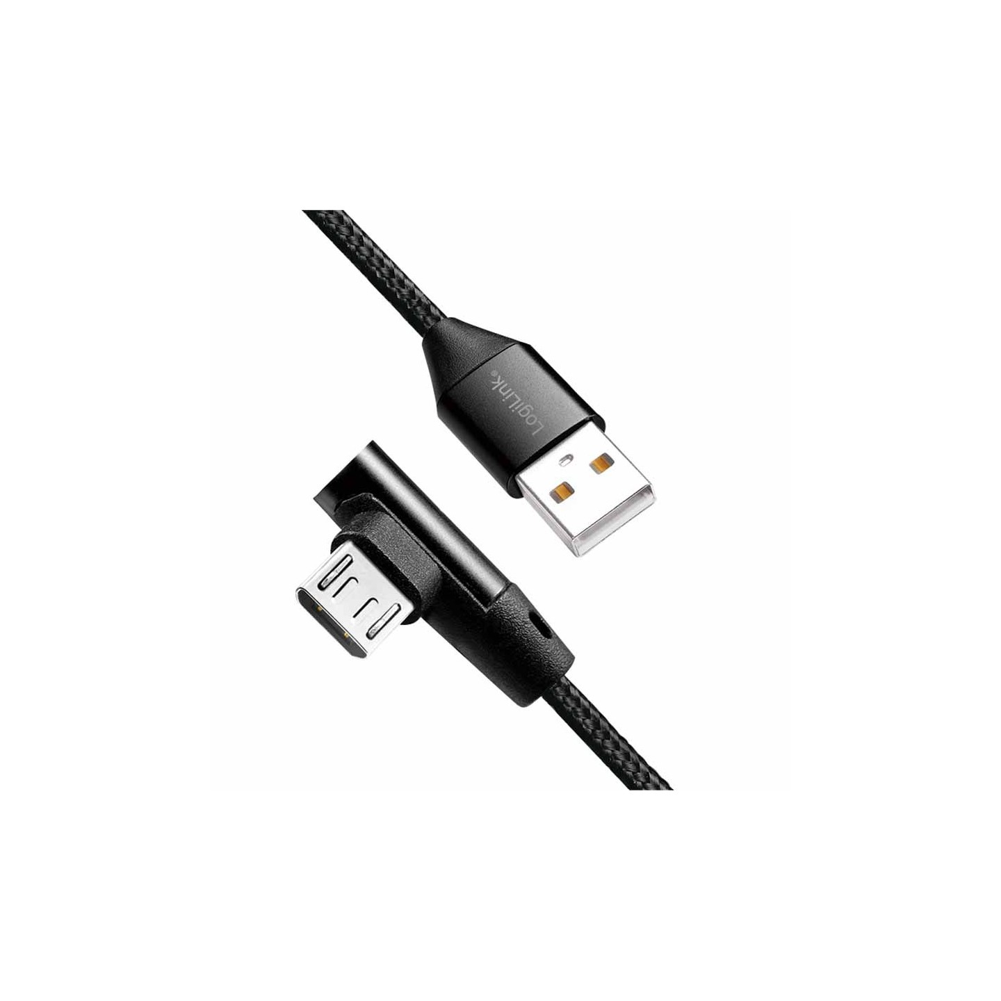 LogiLink CU0142 1m USB 2.0 A to Angled Micro-USB Cable - Black Braided — Armenius Store Cyprus
