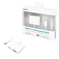 UA0259 USB3.2 GEN1 TYPE-C TO VGA ADAPTER (F) 1080p PD WHITE, LOGILINK — Buy in Cyprus with Fast Delivery