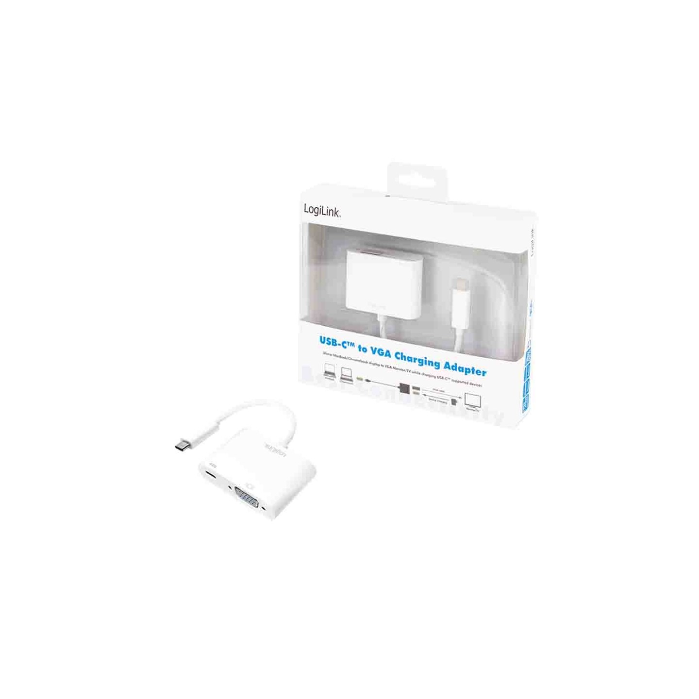 UA0259 USB3.2 GEN1 TYPE-C TO VGA ADAPTER (F) 1080p PD WHITE, LOGILINK — Buy in Cyprus with Fast Delivery