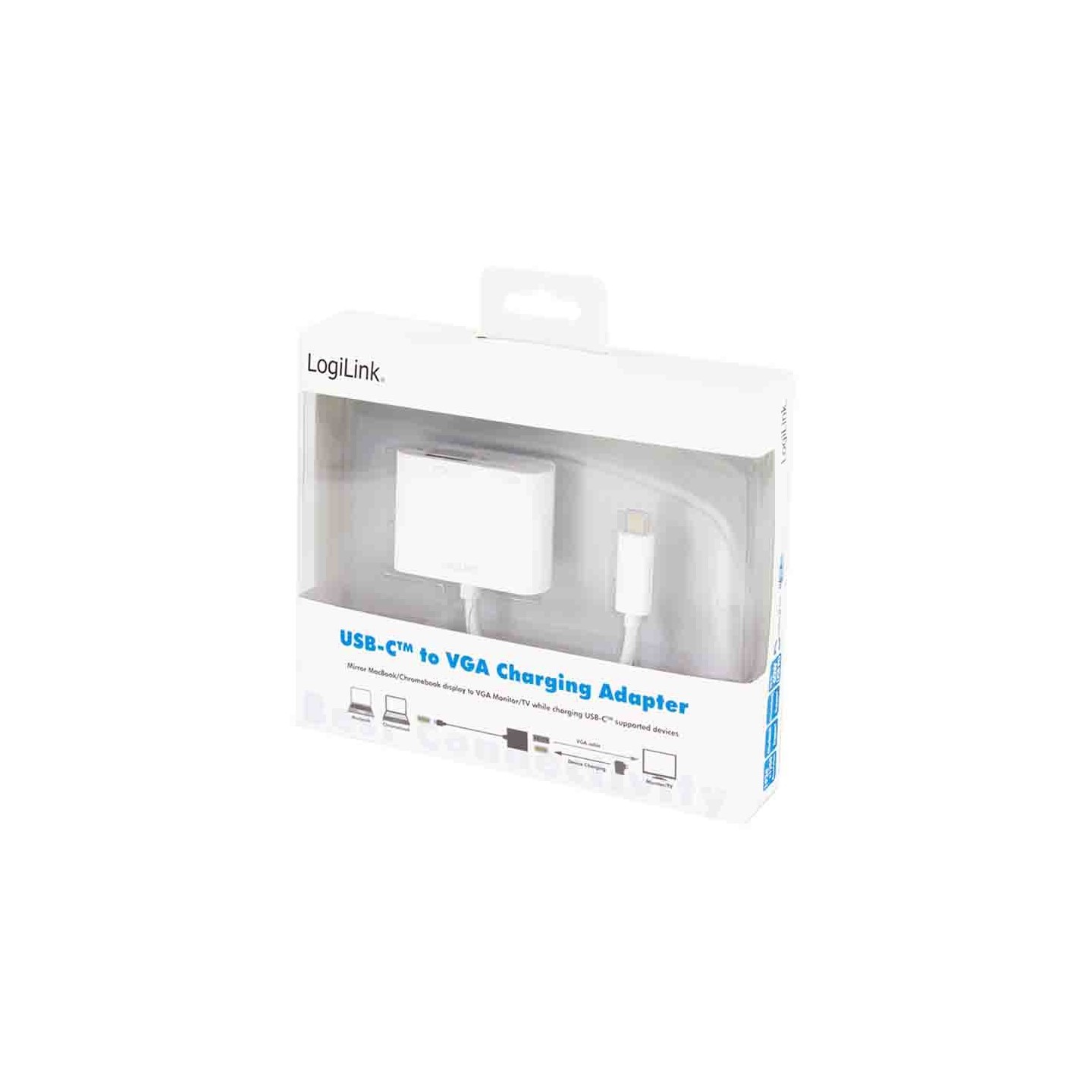 UA0259 USB3.2 GEN1 TYPE-C TO VGA ADAPTER (F) 1080p PD WHITE, LOGILINK — Buy in Cyprus with Fast Delivery