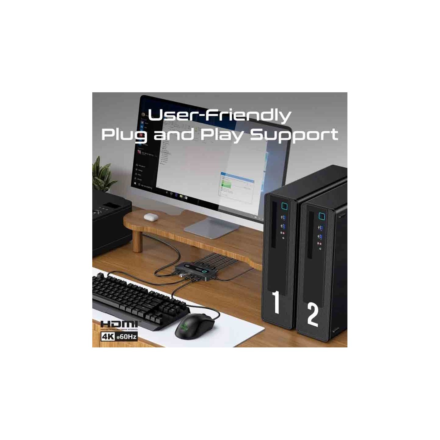 MEDIASWITCH-KVM 4K@60HZ KVM SWITCH WITH USB 3.0 EXPANSION, PROMATE — Buy in Cyprus with Fast Delivery