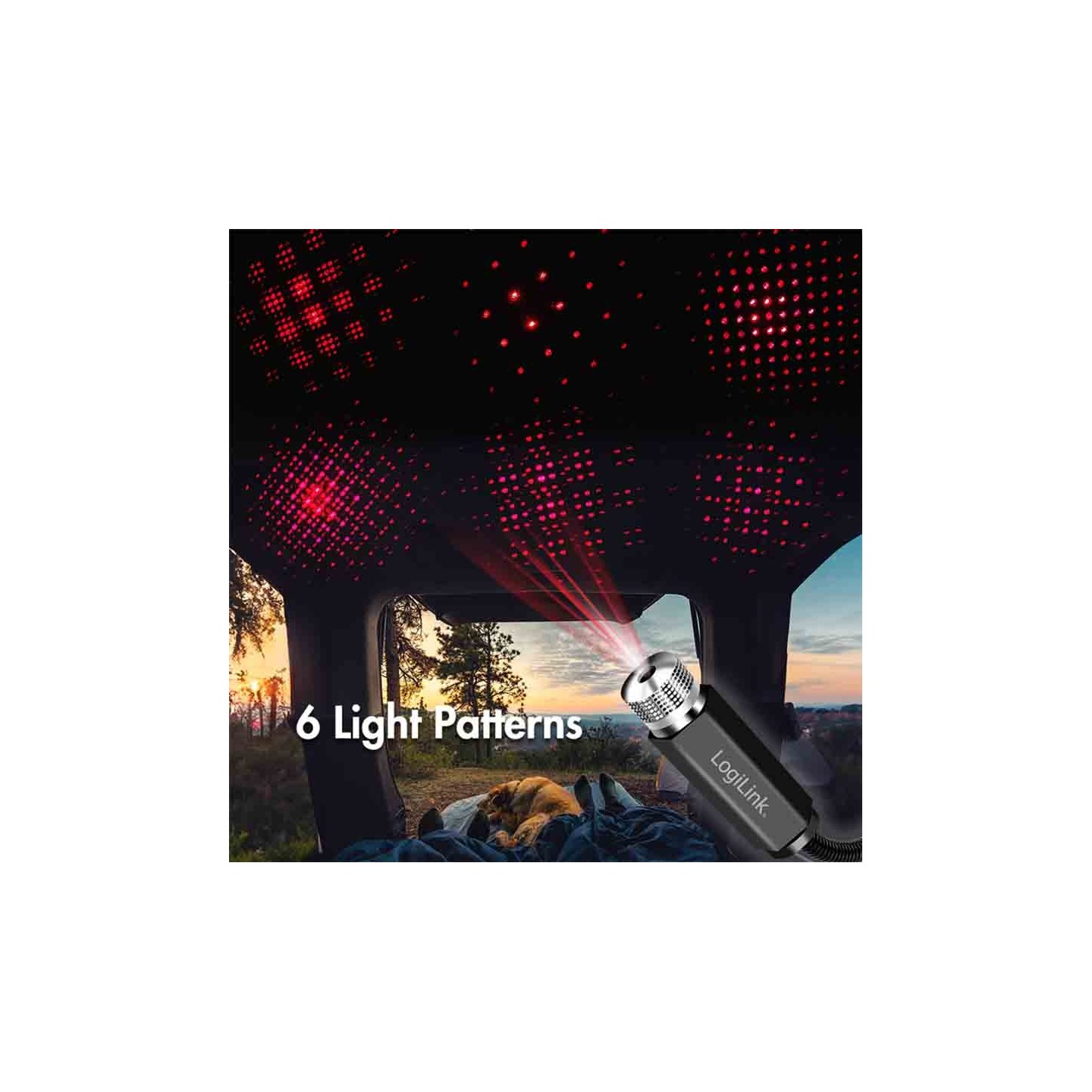 LED016 USB-A LED STARLIGHT, 6-LIGHT PATTERN W FLEXIBLE GOOSENECK, LOGILINK — Buy in Cyprus with Fast Delivery