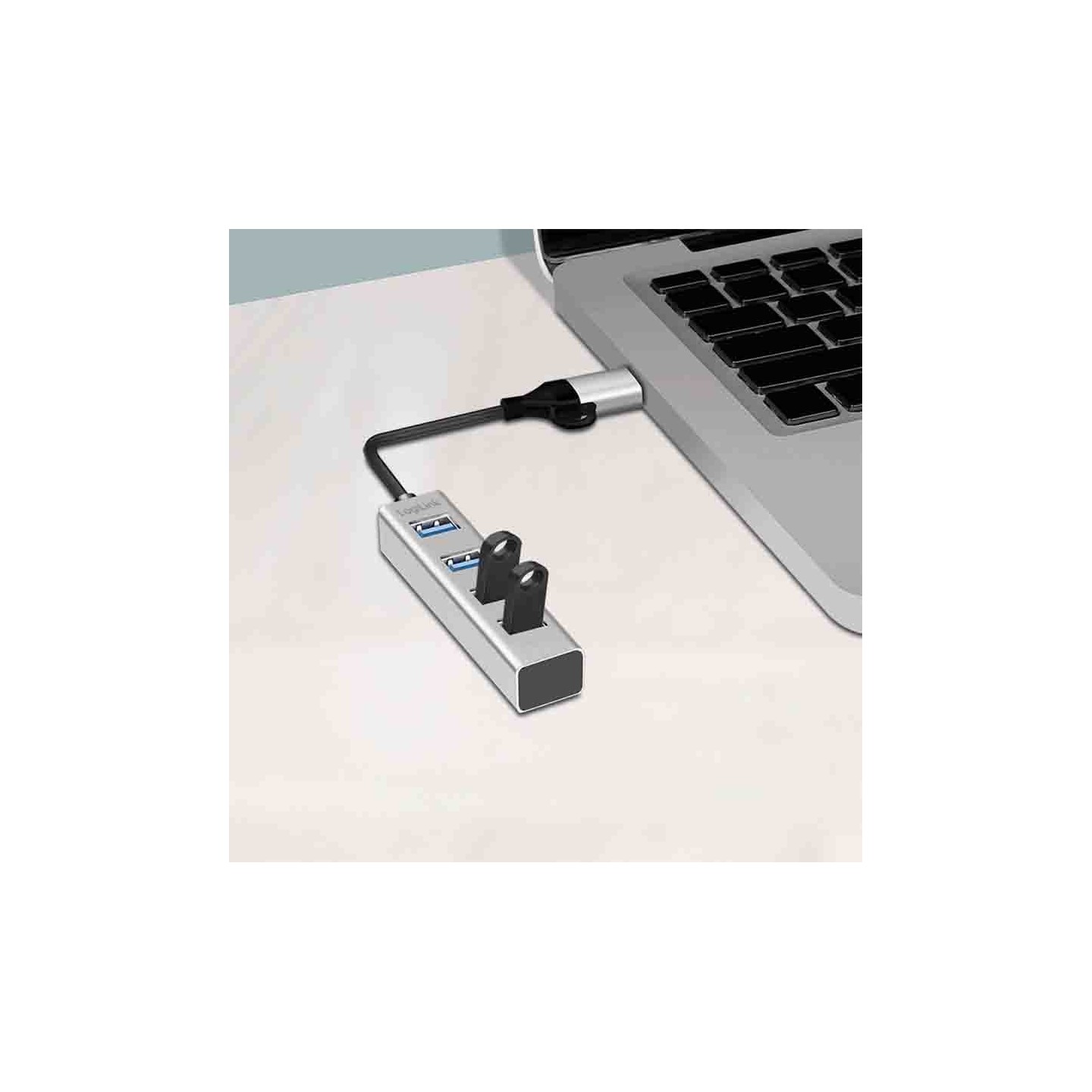 UA0455 HUB 3.0 4xUSB-A, 5 GBITS 2-in-1 CONNECTION CABLE SILVER, LOGILINK — Buy in Cyprus with Fast Delivery
