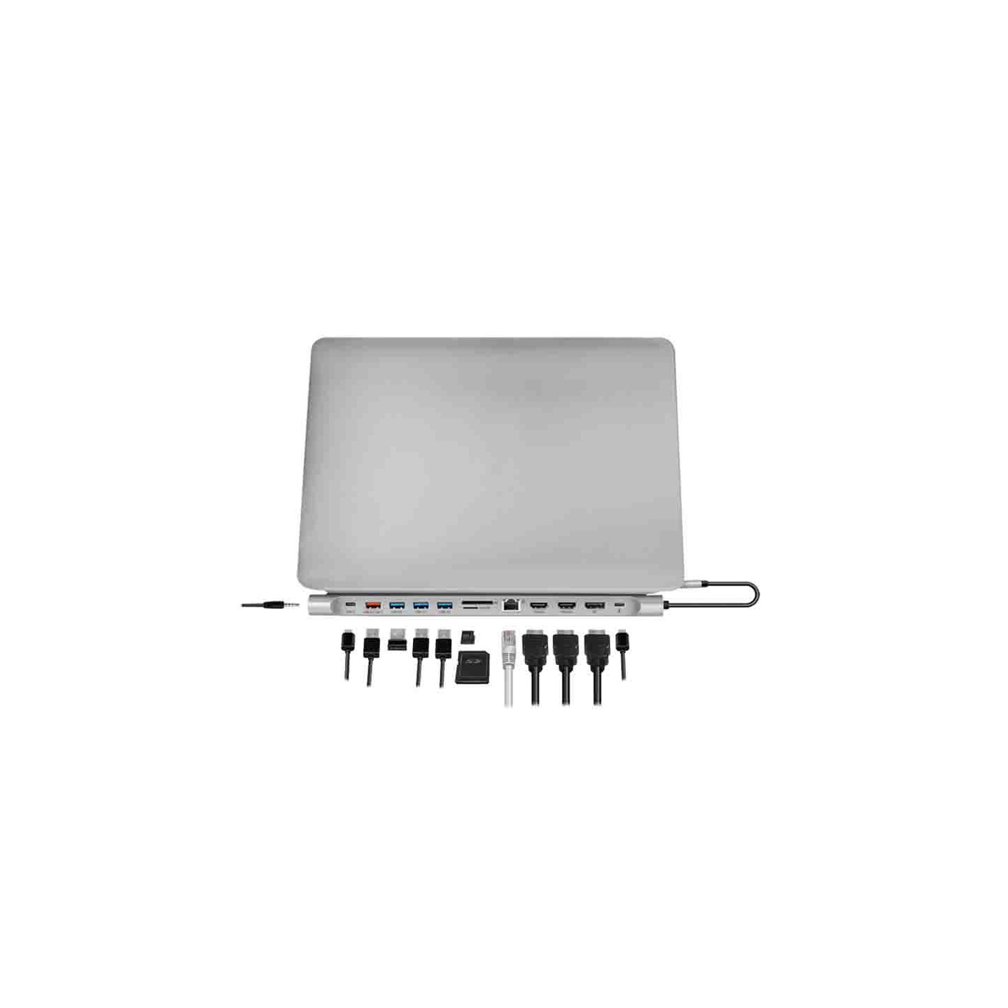 UA0411 USB3.2 DOCKING STATION USB-C 12-PORT, PD SILVER LOGILINK — Buy in Cyprus with Fast Delivery