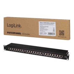 NP0061 CAT6 PATCH PANEL SHIELDED 24-Port 19'MOUNTING BLACK LOGILINK — Buy in Cyprus with Fast Delivery