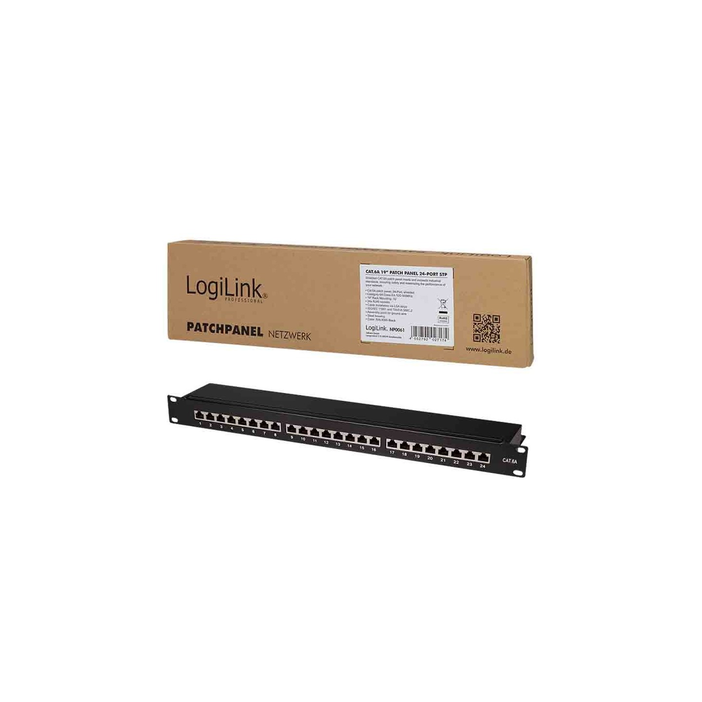 NP0061 CAT6 PATCH PANEL SHIELDED 24-Port 19'MOUNTING BLACK LOGILINK — Buy in Cyprus with Fast Delivery