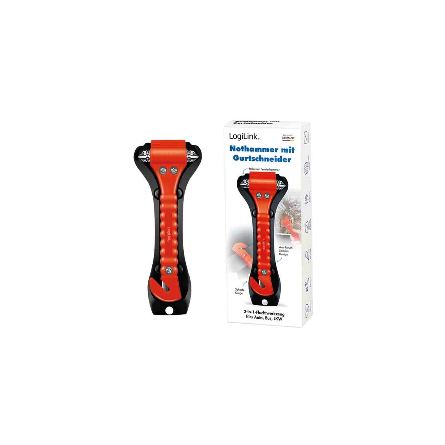 Buy SC0231 EMERGENCY AID TOLL 2 in 1 W WINDOW BREAKER & BELT CUTTER, LOGILINK in Cyprus, Nicosia, Limassol, Larnaka, Pafos