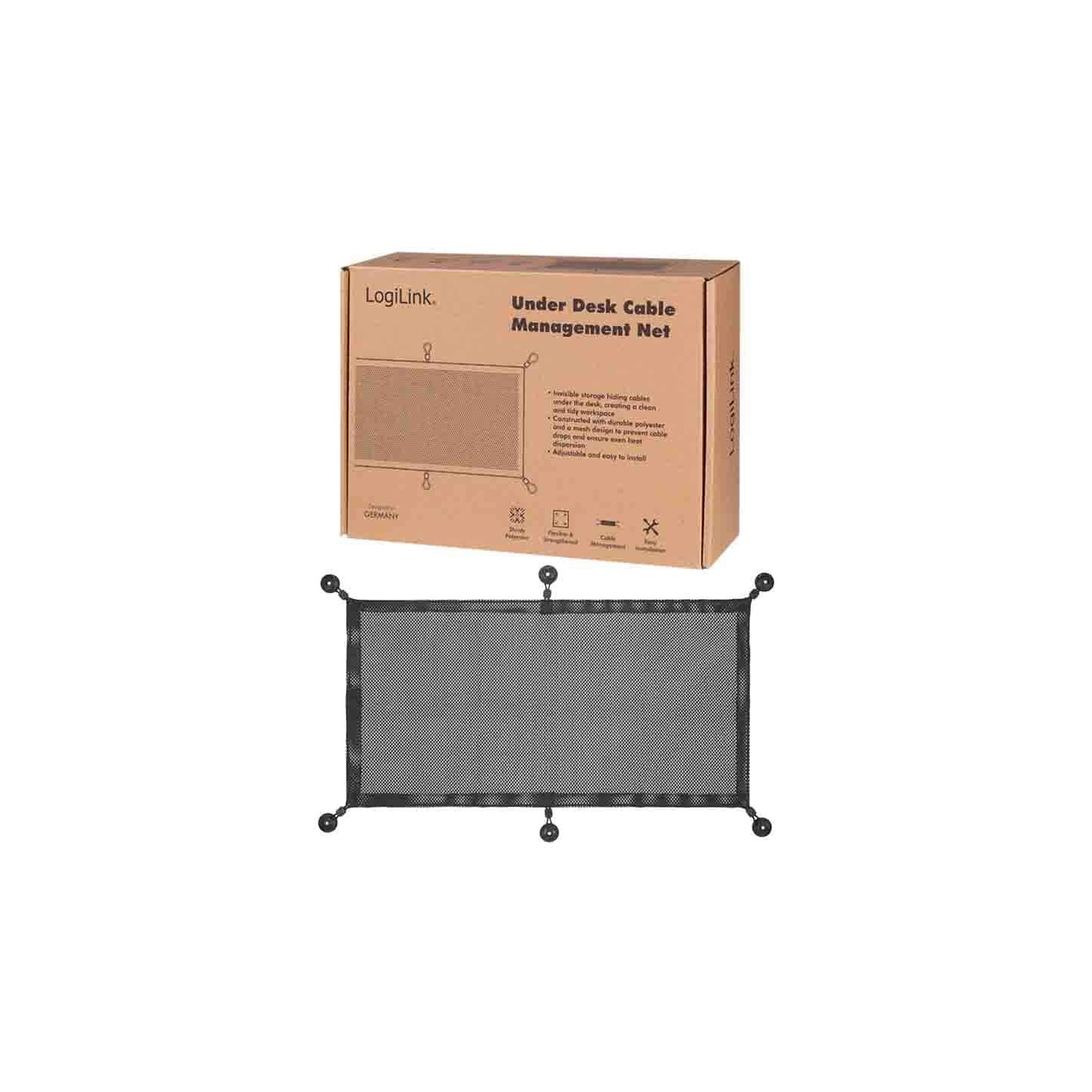 Buy KAB0111 CABLE MANAGEMENT NET, 69x34cm, POLYESTER BLACK, LOGILINK in Cyprus, Nicosia, Limassol, Larnaka, Pafos