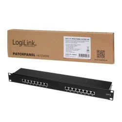 Buy NP0057 CAT.6 PATCH PANEL 16 PORTS SHIELDED, 19 INCH RACK MOUNT, BLACK, LOGILINK in Cyprus, Nicosia, Limassol, Larnaka, Pafos