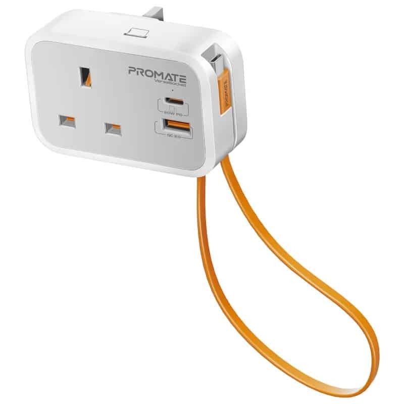 Buy VERSASOCKET MULTI-FUNCTION AC SOCKET CHARGER with BUILT-IN 20W PD USB-C CABLE PROMATE in Cyprus, Nicosia, Limassol, Larnaka,