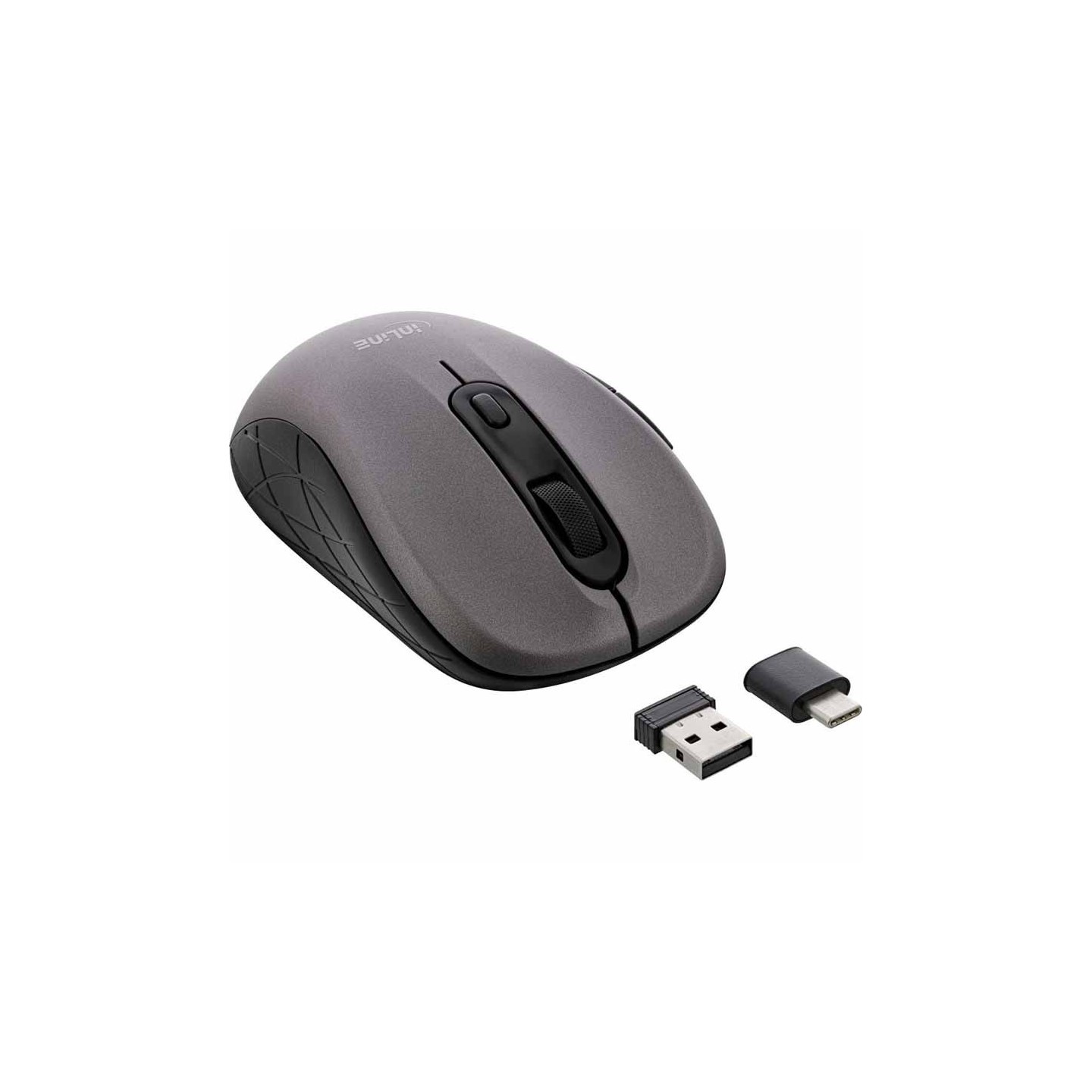 InLine 55363 3-in-1 Mouse | Bluetooth + 2.4GHz | 5 Buttons Grey/Black — Armenius Store Cyprus