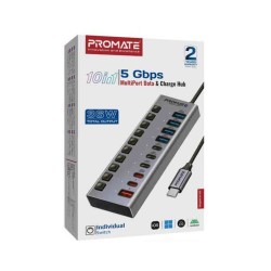 Promate GegaHub-5G 10-in-1 USB Hub 5Gbps Data Transfer & Fast Charging — Armenius Store Cyprus