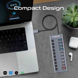 Promate GegaHub-5G 10-in-1 USB Hub 5Gbps Data Transfer & Fast Charging — Armenius Store Cyprus