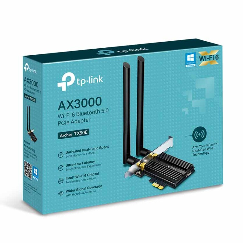 Buy ARCHER TX50E AX3000 WI-FI BLUETOOTH 5.0 PCI EXPRESS ADAPTER TP-LINK in Cyprus, Nicosia, Limassol, Larnaka, Pafos