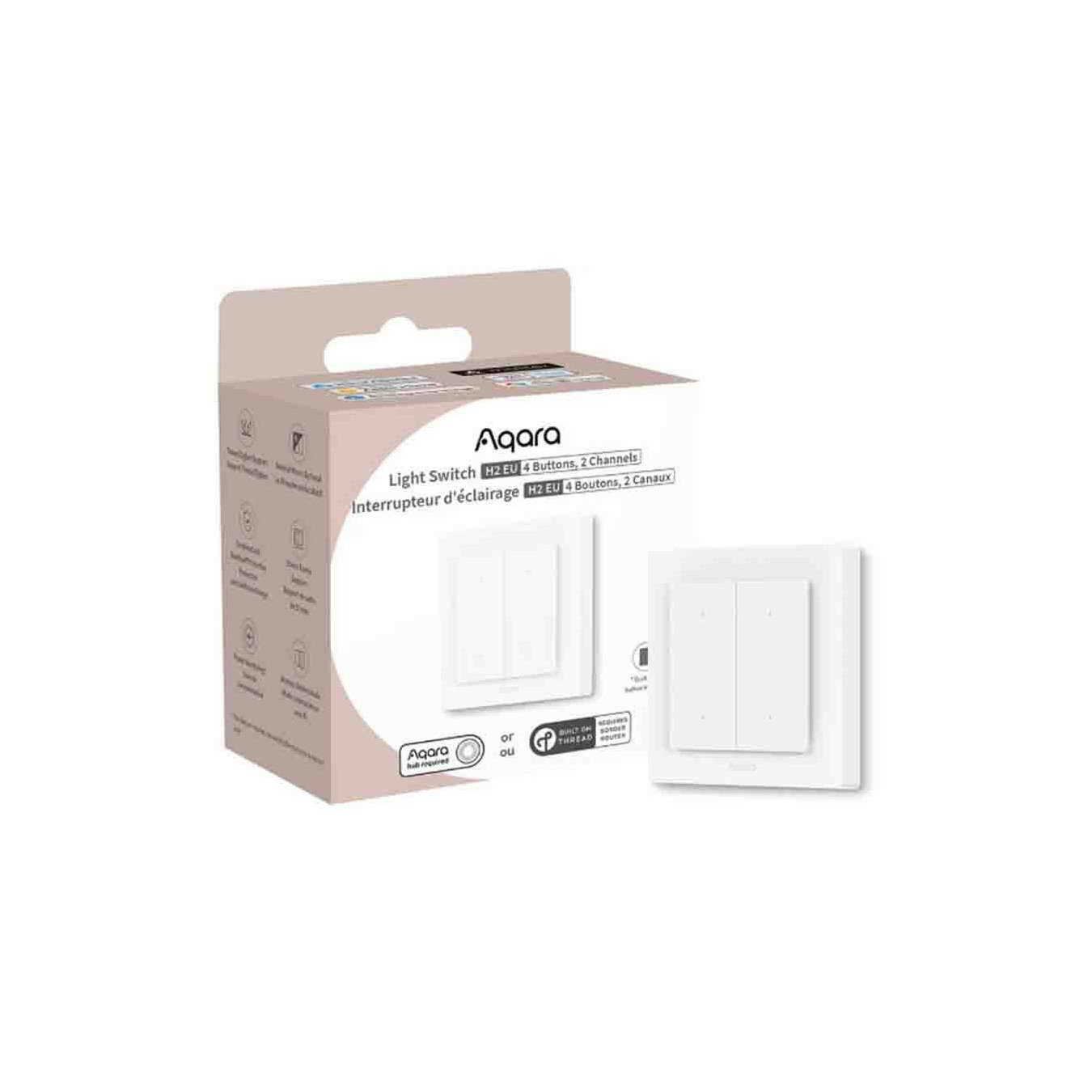 Buy WS-K08D LIGHT SWITCH H2 EU (4 BUTTONS,2 CHANNELS), WHITE AQARA in Cyprus, Nicosia, Limassol, Larnaka, Pafos