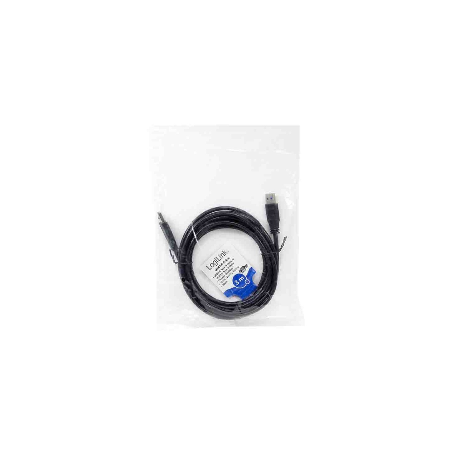CU0040 3m USB 3.0 CABLE, USB-A M TO USB-A M, BLACK, LOGILINK — Buy in Cyprus with Fast Delivery