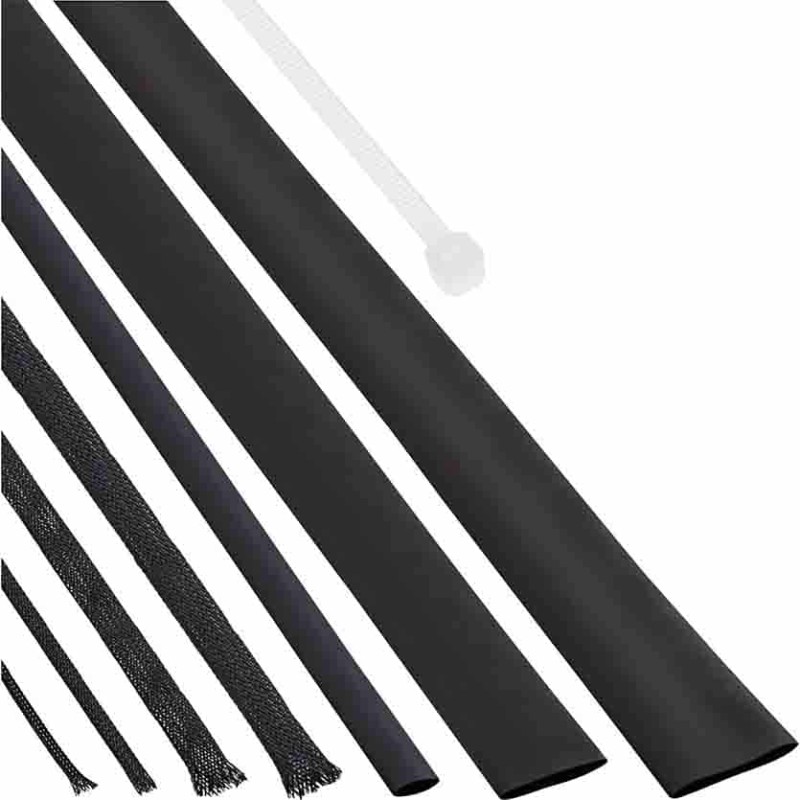 00870S CABLE SLEEVING + SHRINK TUBING SET BLACK, INLINE — Buy in Cyprus with Fast Delivery