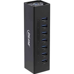 Inline 35395B USB 3.2 Gen1 7-Port Aluminum Hub with PSU Black — Armenius Store Cyprus