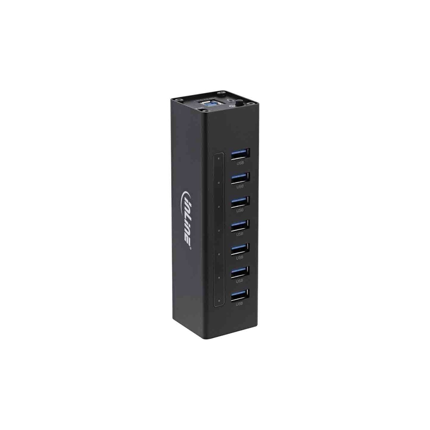 Inline 35395B USB 3.2 Gen1 7-Port Aluminum Hub with PSU Black — Armenius Store Cyprus