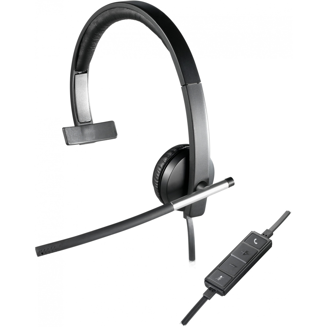 Logitech H650e - Mono On-Ear USB Headset - Black/Silver, Wired (USB-A) — Buy in Cyprus with Fast Delivery