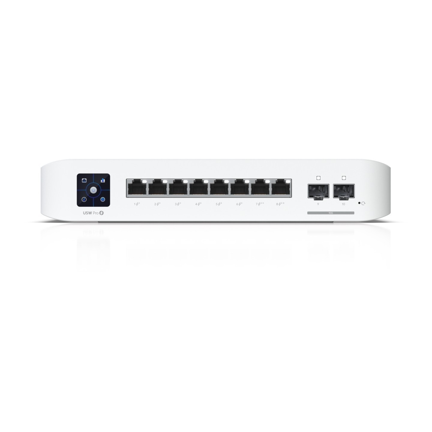 Ubiquiti UniFi USW-Pro-8-POE - 8x Gigabit PoE, 2x SFP+, 120W PoE Budget, L2/L3 Managed, White, 1U