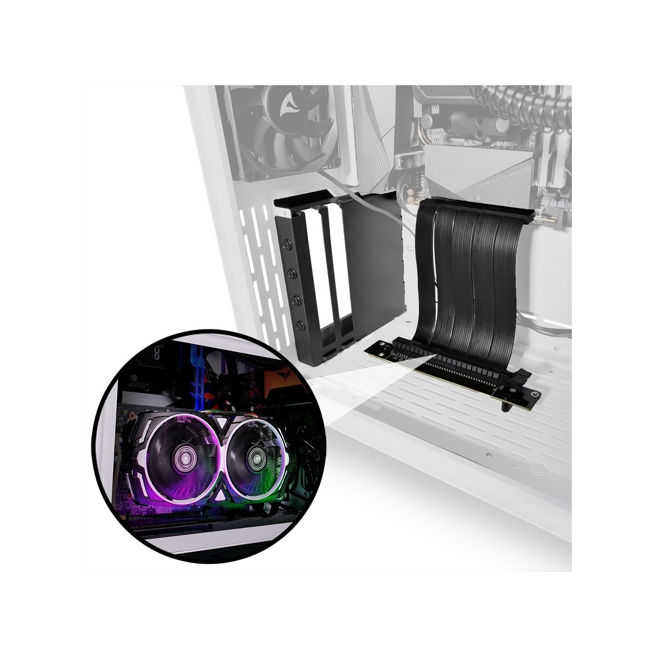 Sharkoon Compact VGCK - Riser Card GPU Holder - Black Metal, PCIe 3.0, 11.5 cm Riser Cable — Buy in Cyprus with Fast Delivery