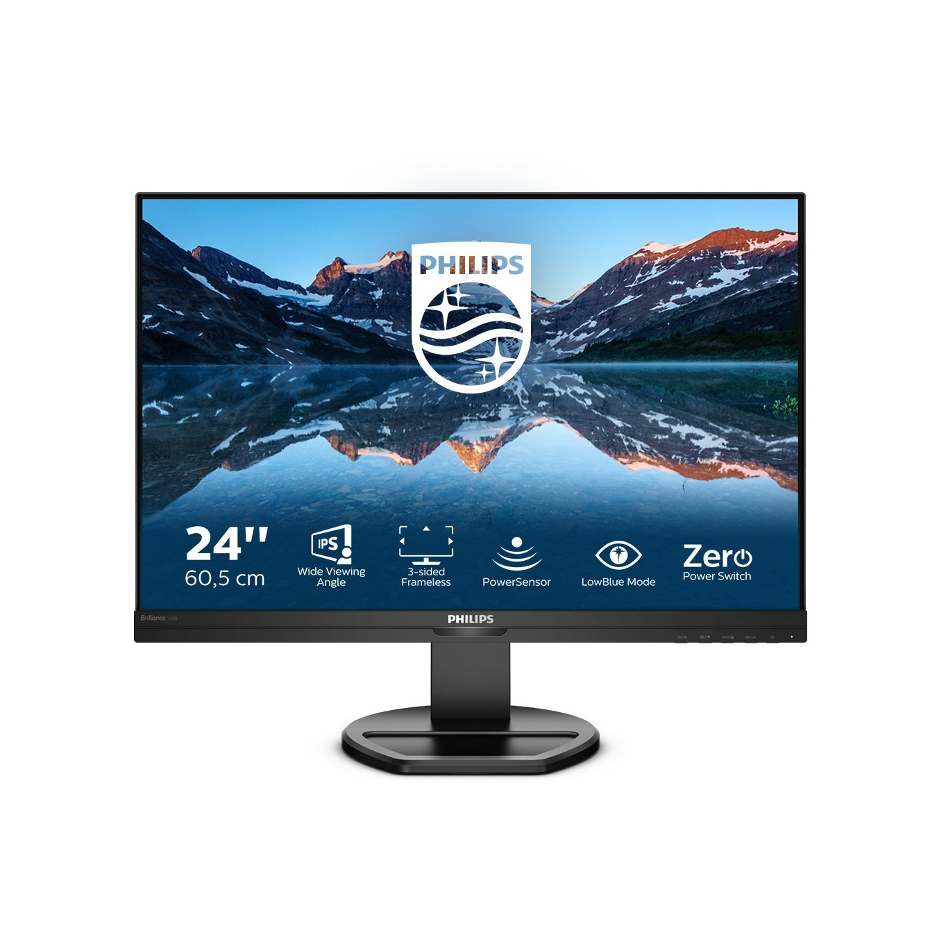 Philips B Line 240B9/00 24.1-inch WUXGA IPS Monitor - 1920x1200, 16:10, 4ms, 75Hz, HDMI/DP/DVI/VGA, Speakers, Black