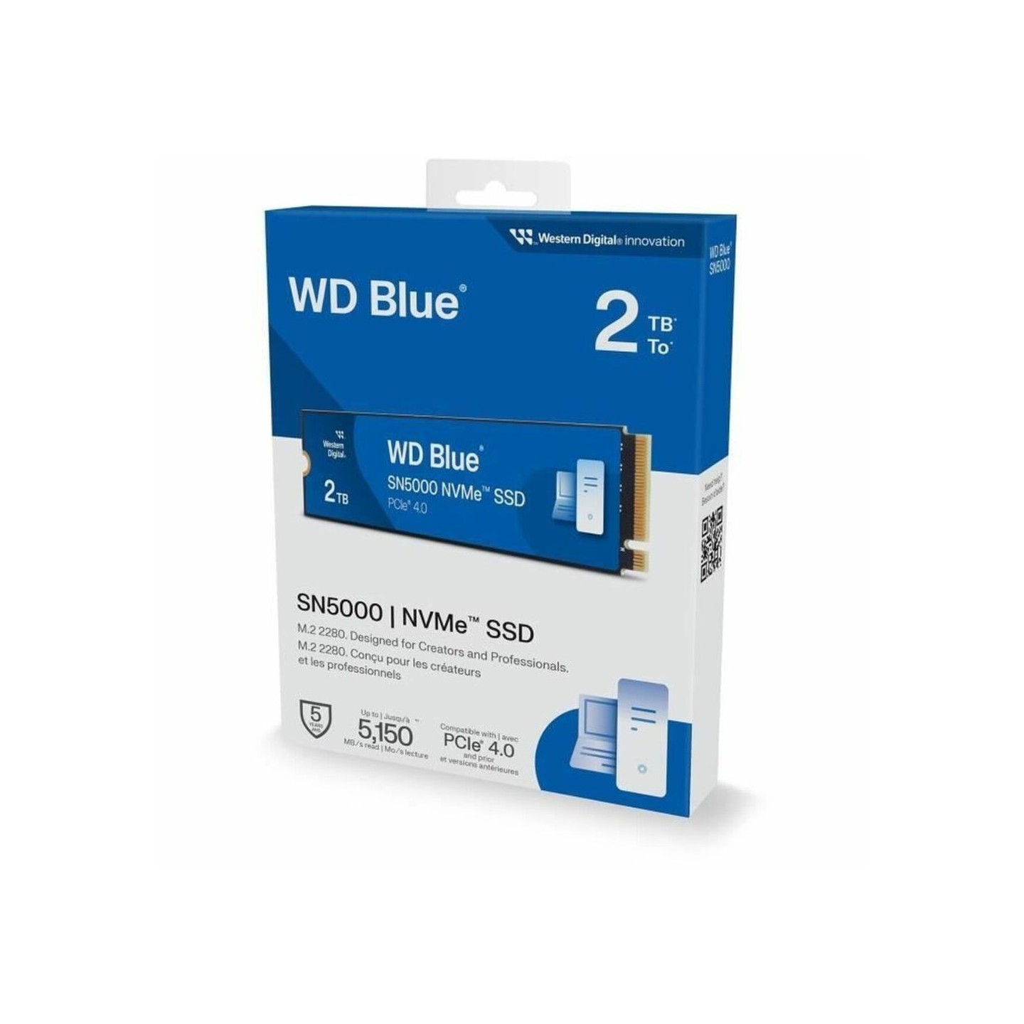 WD Blue SN5000 2TB M.2 NVMe SSD - PCIe 4.0 x4 5150 MB/s - WDS200T4B0E (Boxed) — Buy in Cyprus with Fast Delivery