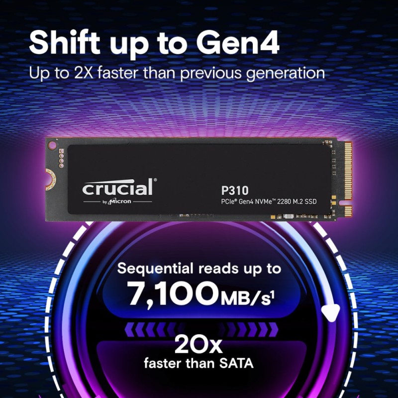 Crucial P310 1TB M.2 2280 NVMe SSD - PCIe 4.0 x4 7100 MB/s - CT1000P310SSD8 (Boxed) — Buy in Cyprus with Fast Delivery