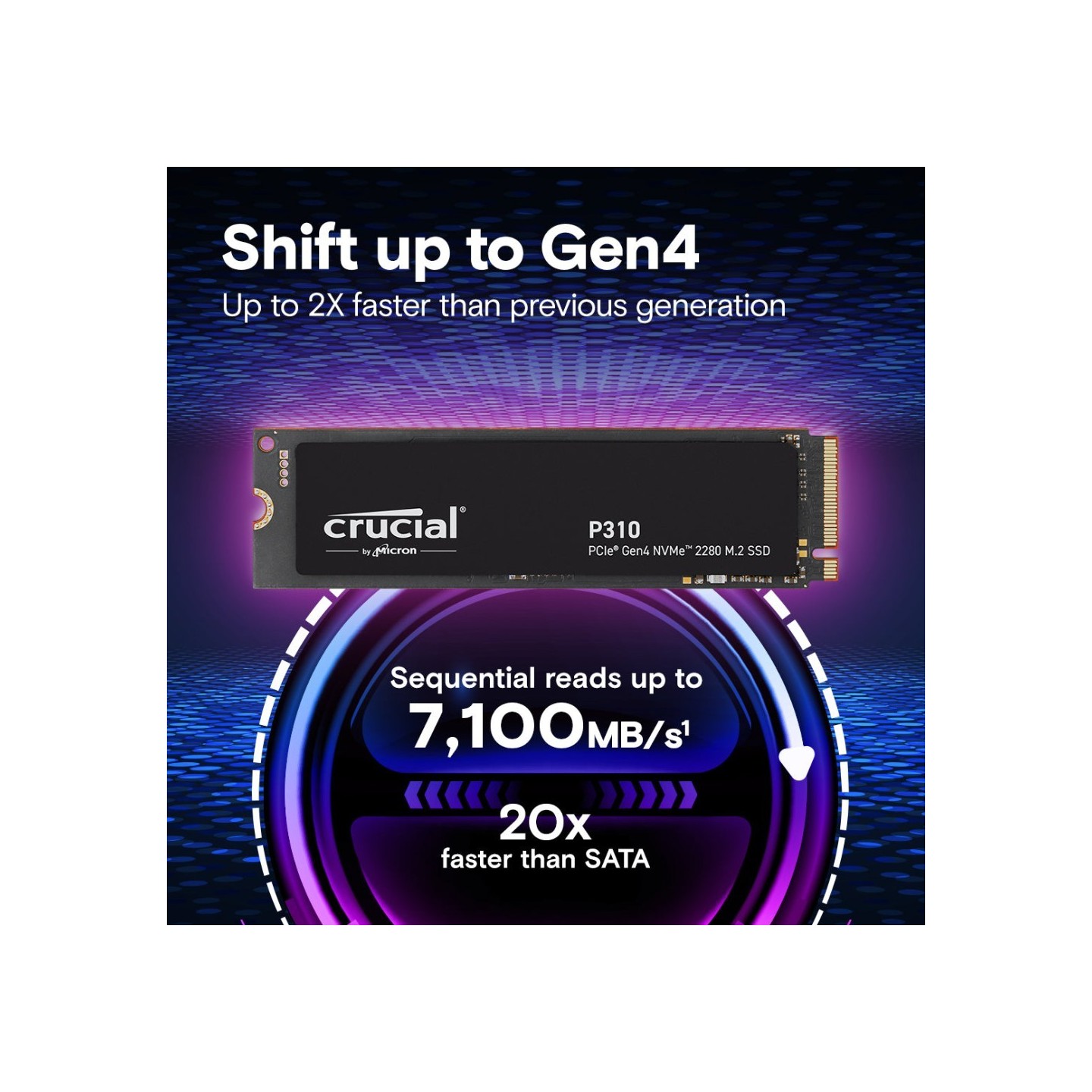 Crucial P310 1TB M.2 2280 NVMe SSD - PCIe 4.0 x4 7100 MB/s - CT1000P310SSD8 (Boxed) — Buy in Cyprus with Fast Delivery