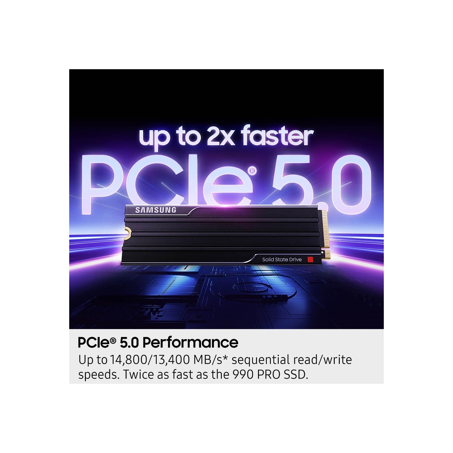 Samsung 9100 Pro 1TB M.2 2280 NVMe SSD (Heatsink) - PCIe 5.0 x4 14700 MB/s - MZ-VAP1T0CW (Boxed)