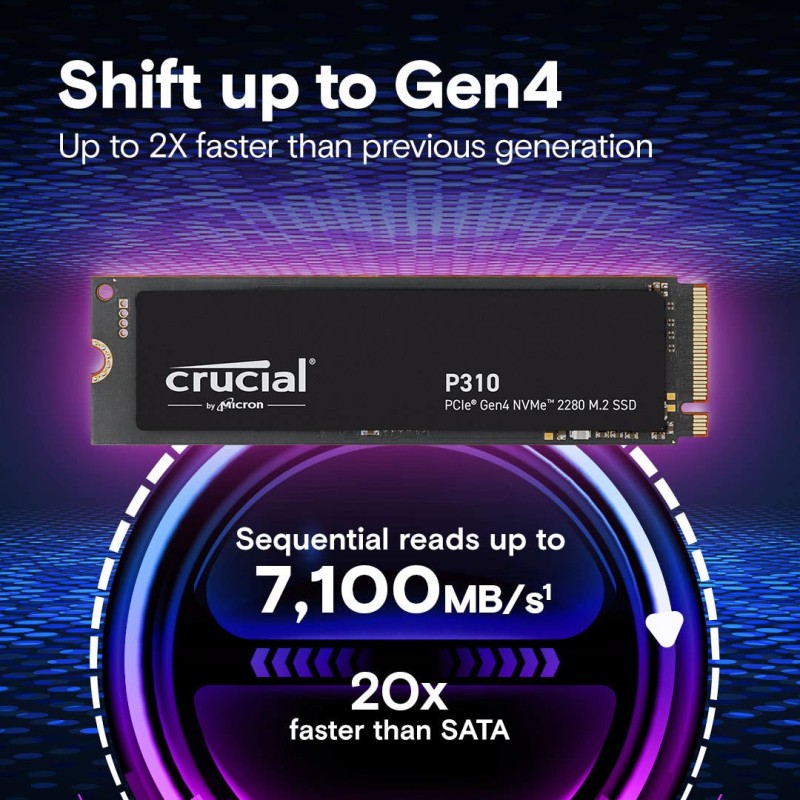 Crucial P310 500GB M.2 NVMe SSD - PCIe 4.0 x4 6600 MB/s - CT500P310SSD8 (Boxed) — Buy in Cyprus with Fast Delivery