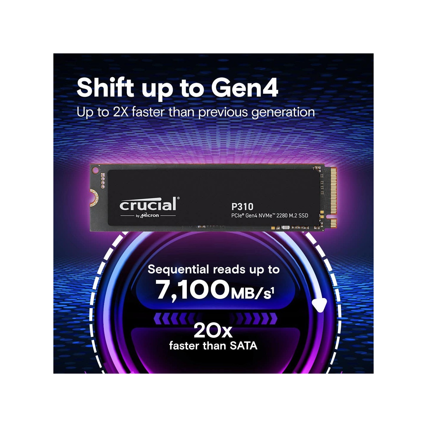 Crucial P310 500GB M.2 NVMe SSD - PCIe 4.0 x4 6600 MB/s - CT500P310SSD8 (Boxed) — Buy in Cyprus with Fast Delivery