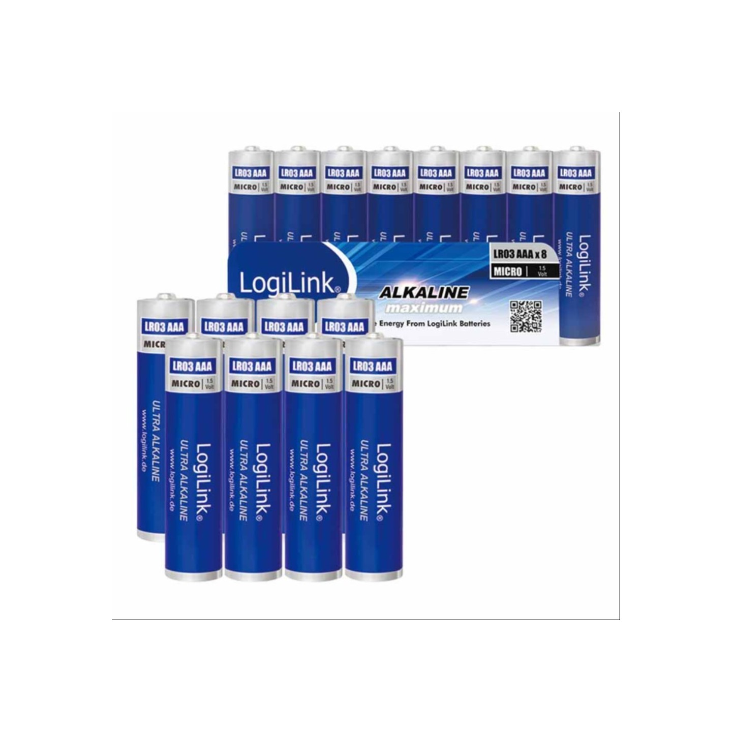 LogiLink Ultra Power AAA Alkaline Batteries 8-Pack | LR03F8 — Armenius Store Cyprus