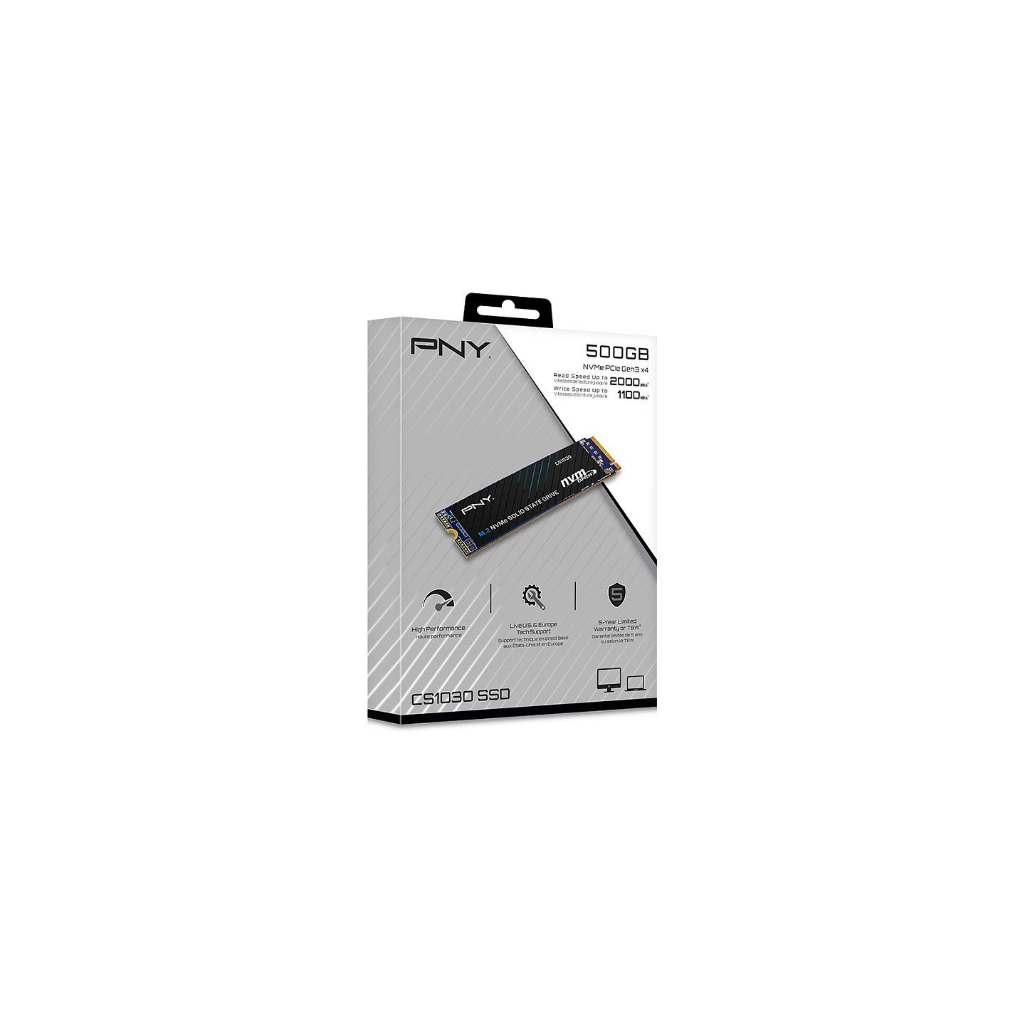 M.2 500GB PNY CS1030 M280CS1030-500-RB 0.121 DWPD 2280 PCIe 3.0 x4 (NVMe) SSD — Buy in Cyprus with Fast Delivery